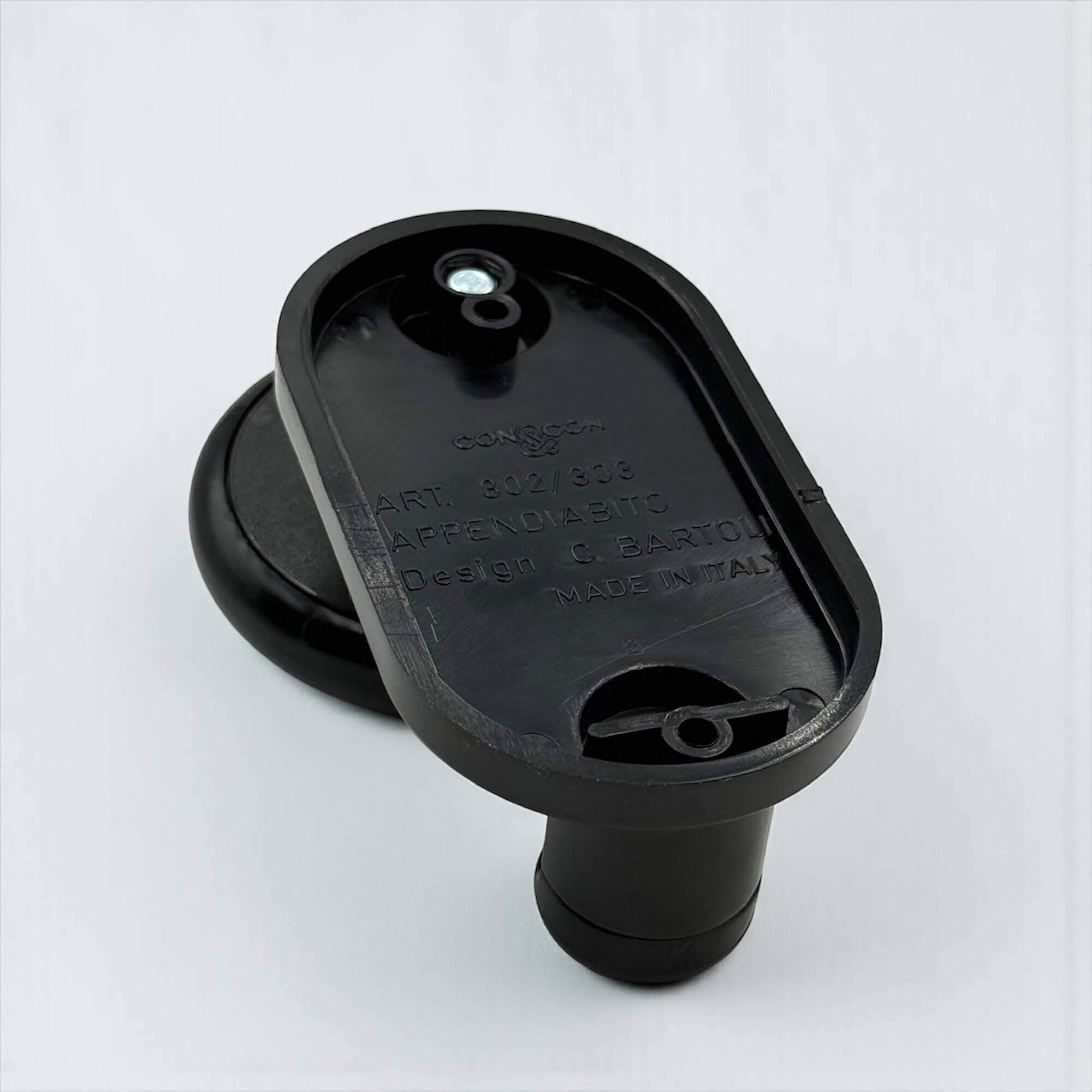 Set de 3 patères murales noires design C Bartoli Italie années 70