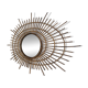 Miroir vintage 1960 soleil rotin style ORTF - 83 x 65 cm