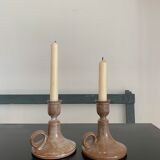 Pair vintage ceramic candlesticks