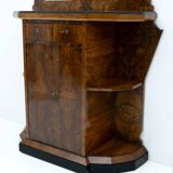 Buffet Art déco italien en noyer et bruyère avec miroir, début du XXe siècle