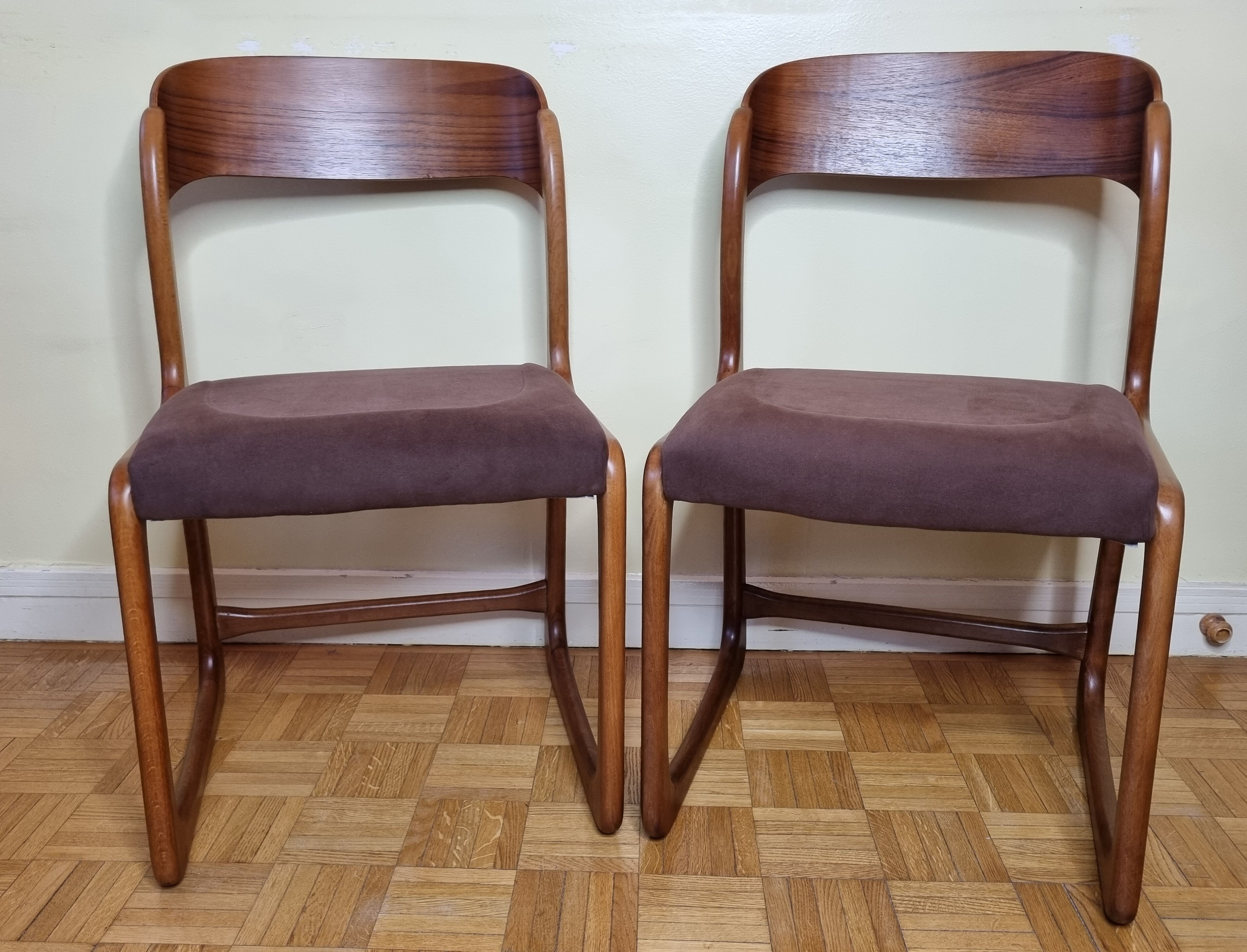 Pair of Baumann chairs model "sled" 1960