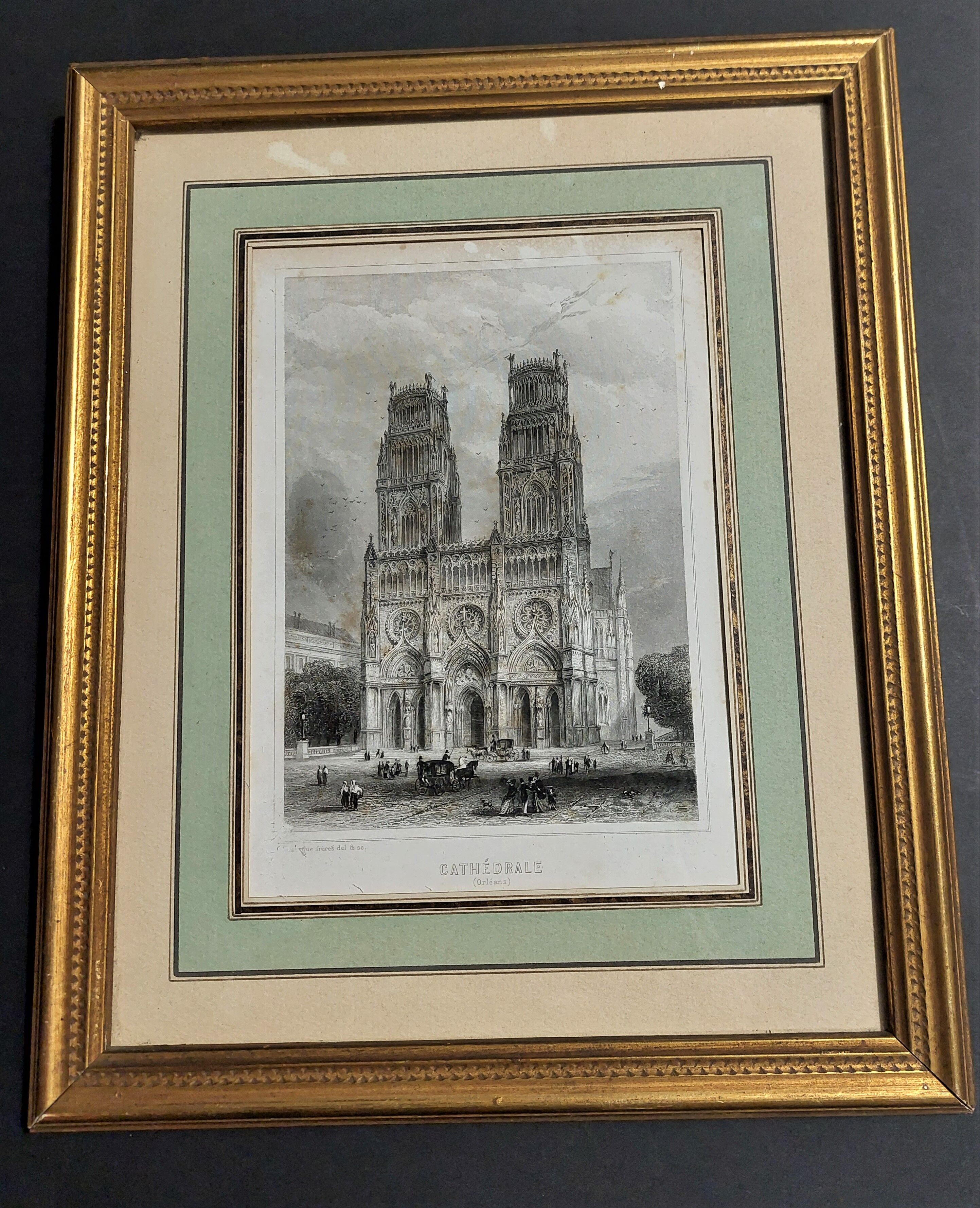 Gravure Ancienne Sur Acier De La Cathédrale De Strasbourg - XIXème Siècle, Rouargue Frères