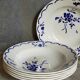 Six "grandma" plates of gien with blue flowers