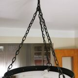 Medieval type wrought iron chandelier