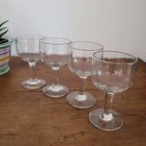 Set of 4 small stemmed glasses