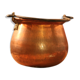 Hammered copper cauldron
