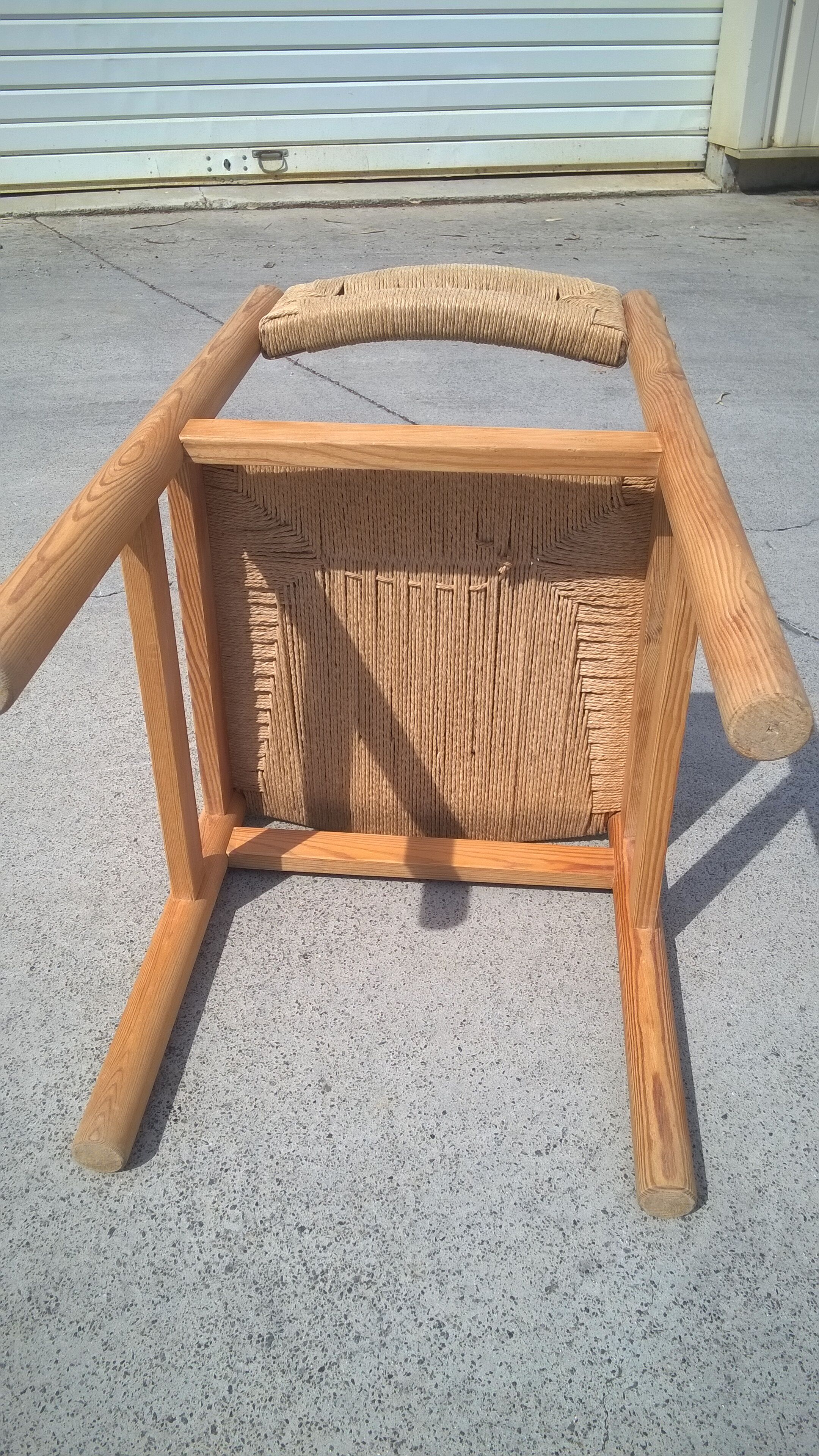 Set of 6 rope and pine chairs