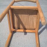 Set of 6 rope and pine chairs
