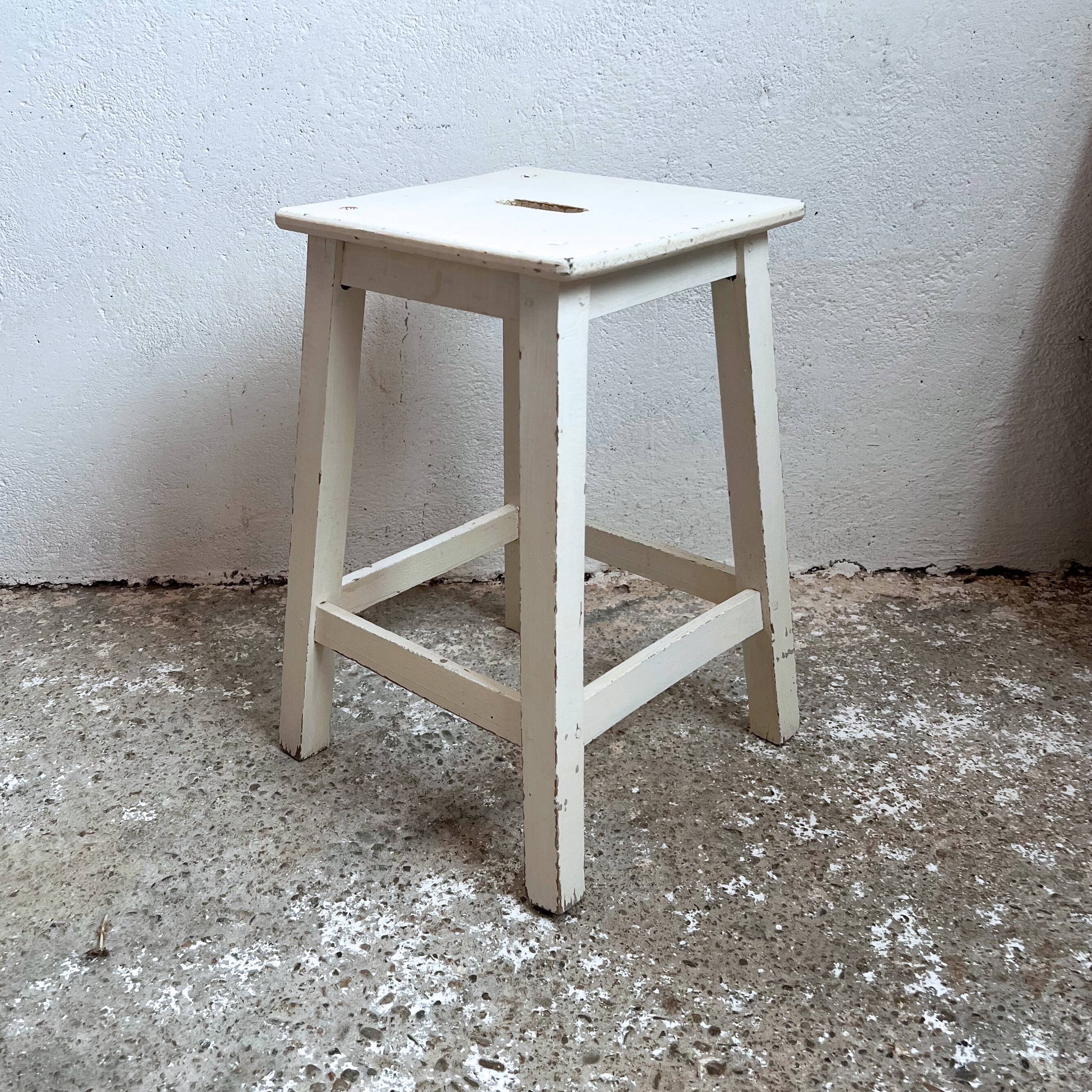 Wooden workshop stool