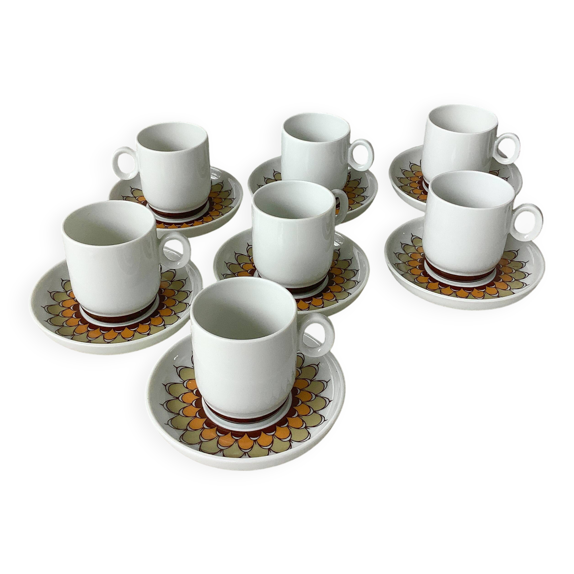 Thomas Kiruna Artichoke Coffee Cups by Hertha Bengtson - 7 cups