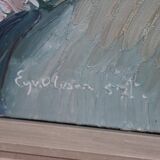 Swedish Oil on Canvas – “Forest” by Eyvind Olesen – Dated 1957