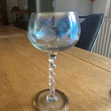 4 Murano crystal wine glasses