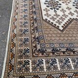 Large Persian rug beige brown wool knotted handmade 250x350cm