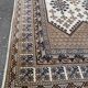 Grand tapis persan beige marron laine nouée fait main 250x350cm
