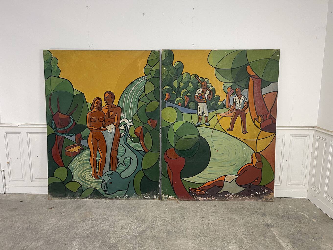 1950s diptych in the post-nabis style