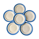 lot of 6 flat plates sky blue Saint-Amand model "Languedoc" 50s