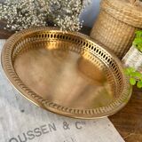 Round brass serving tray