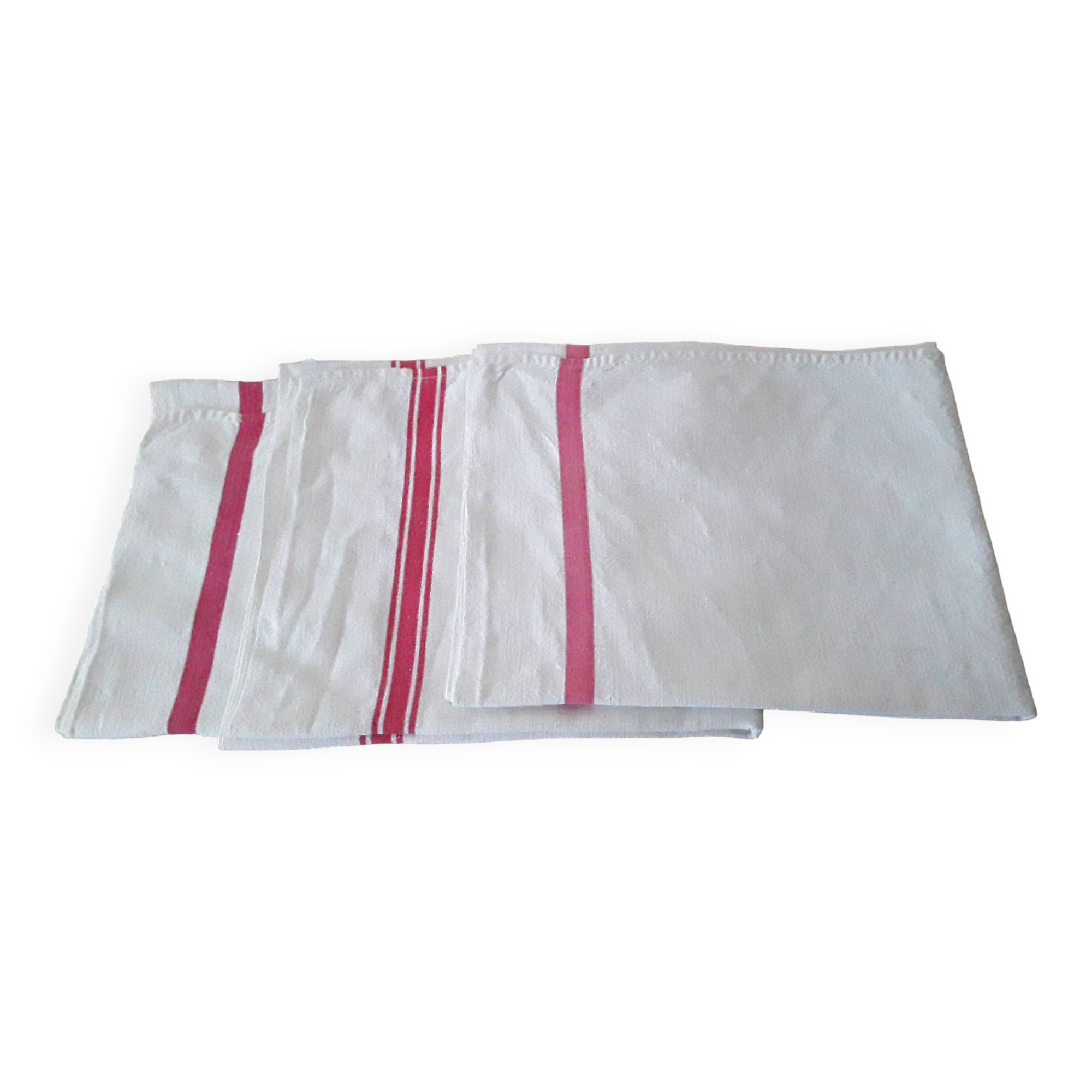 3 old mixed-breed tea towels