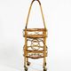 Italian Mid Century bar and serving trolley made of bamboo with wheels