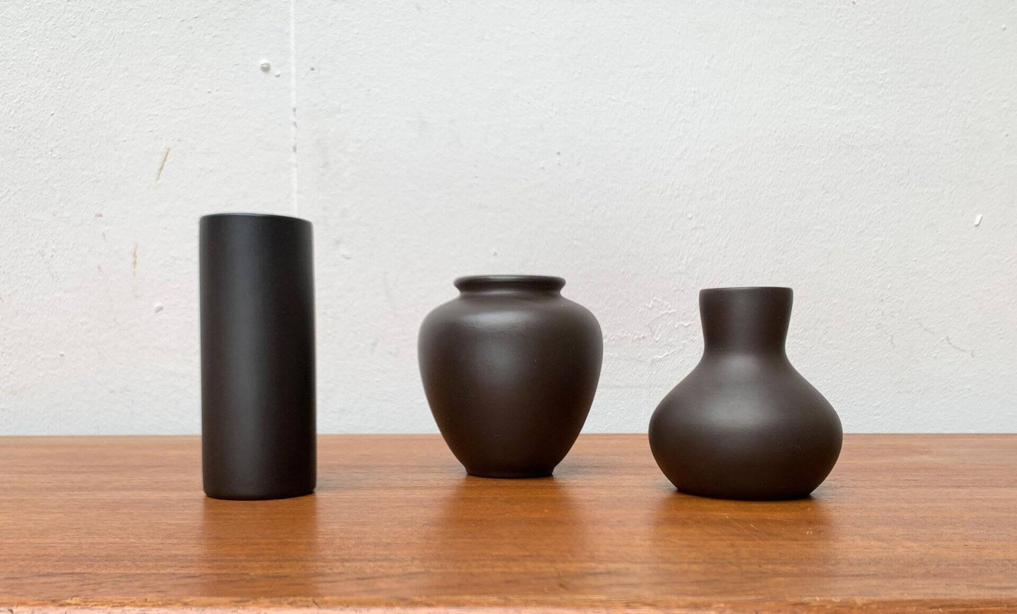 Minimalist German ceramic vases from the mid-century, Wormser Terra-Sigillata, 1960s, set of 3.