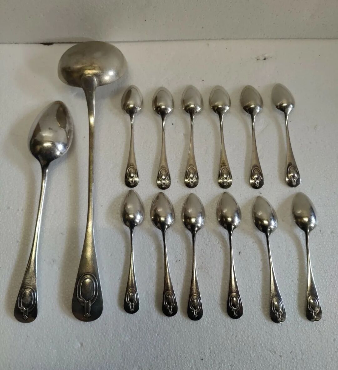 Old housewife in silver metal henri charpentier 38 pieces early 19th