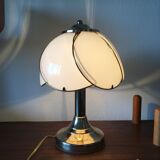 Vintage regency brass and glass table lamp, 1970s