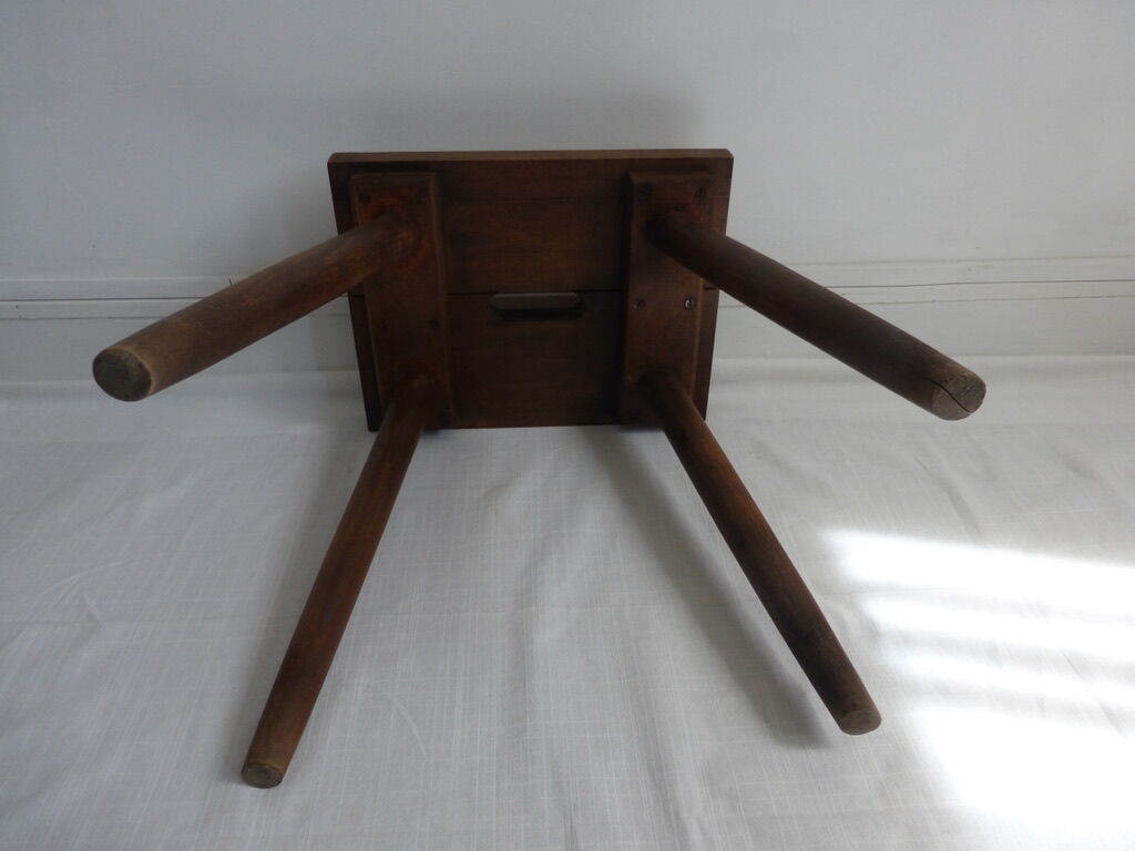 Massive wooden handle stool