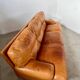 Vintage 3-seater sofa in Camel brown leather design roche bobois France from the 70s