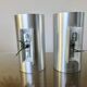 Pair of "oxar" brushed metal wall lights, space age, 1970