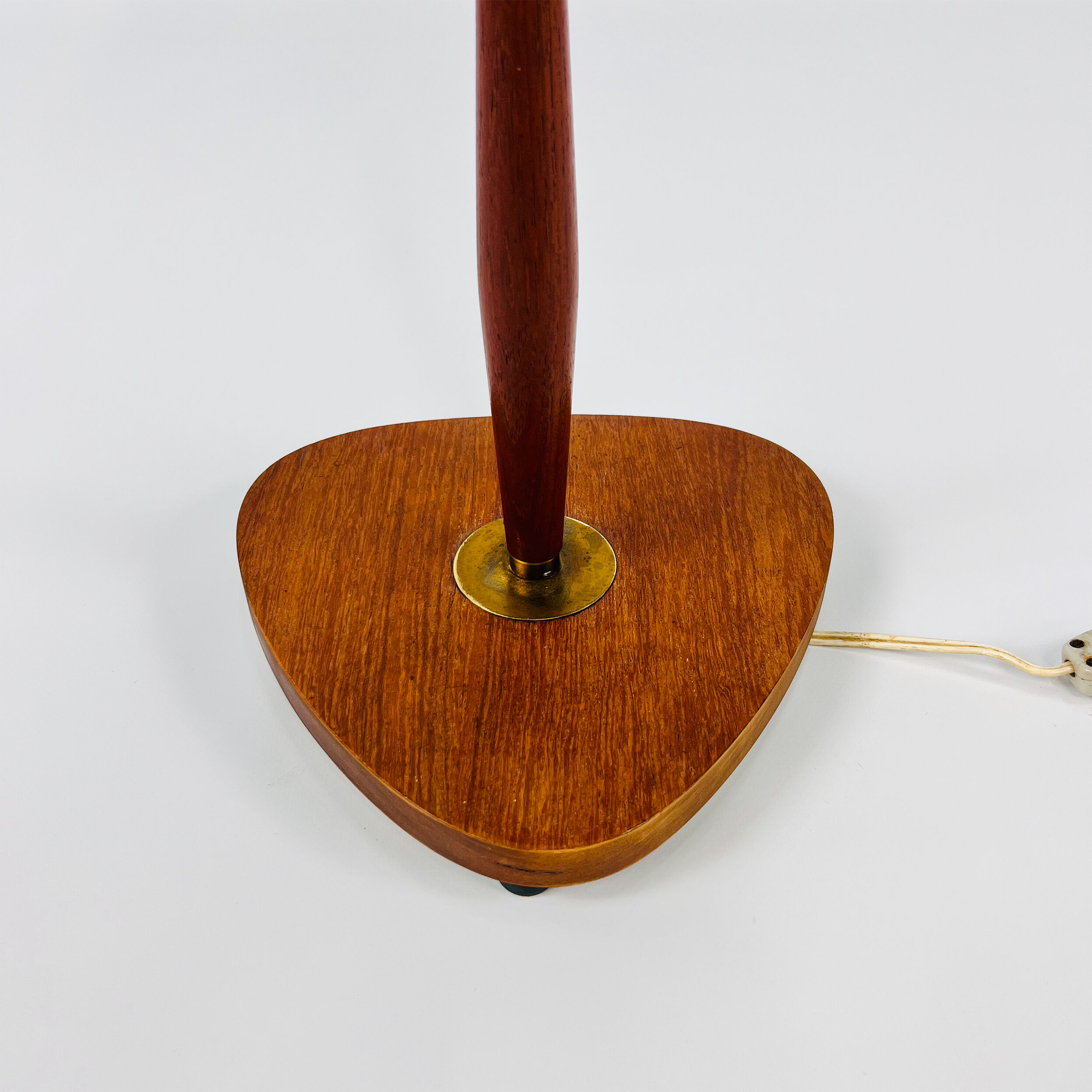 Vintage danish brass and rosewood floor lamp, 1960s.