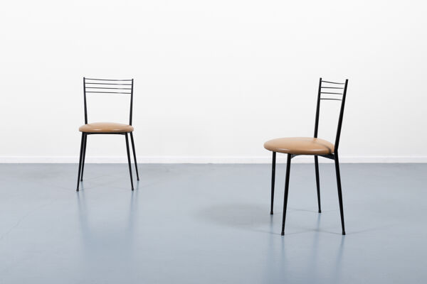 Set of 4 vintage Italian bistro chairs 1970