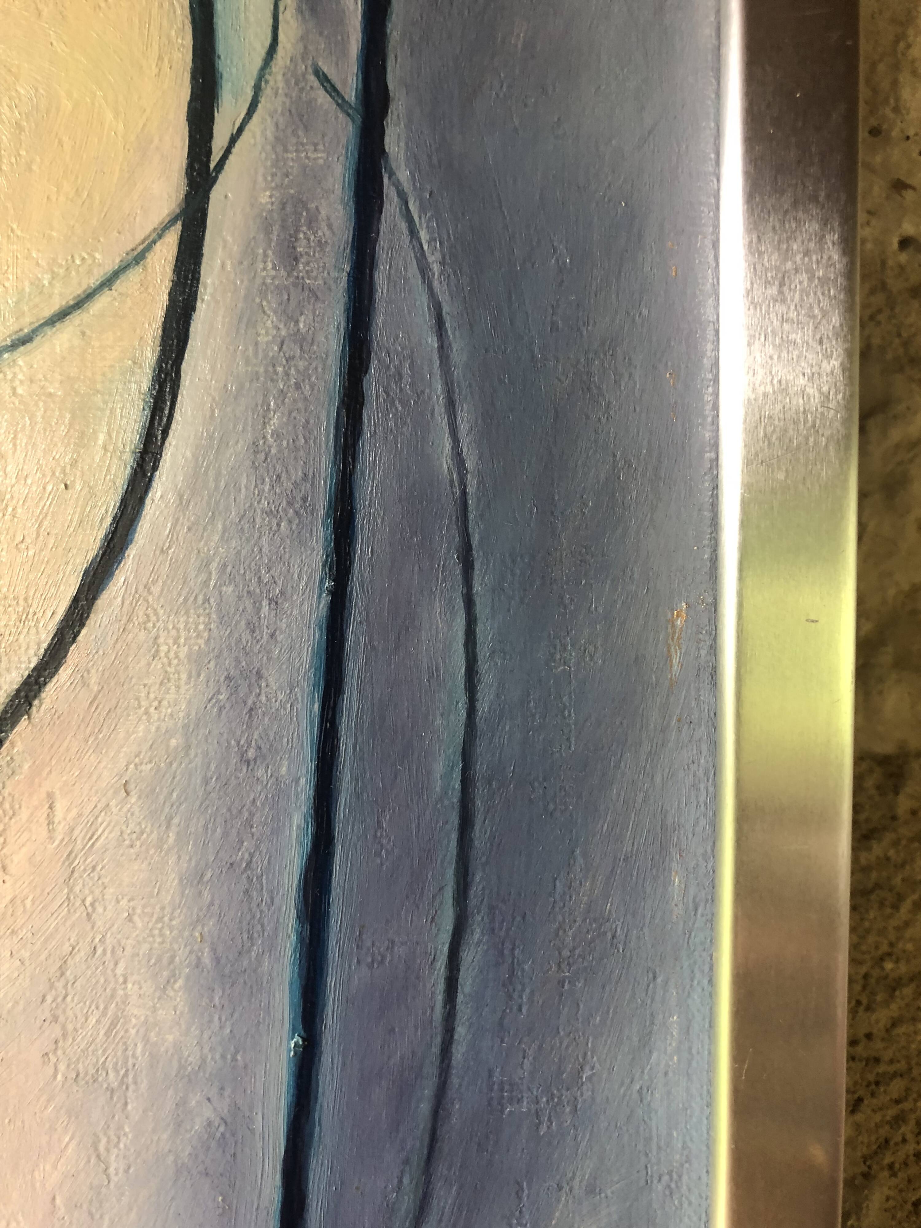 Vintage abstract painting, signed, circa 70's/80's