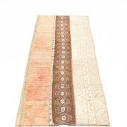 2x6 Turkish Short Brown Handmade Vintage Runner Rug, 64x174Cm