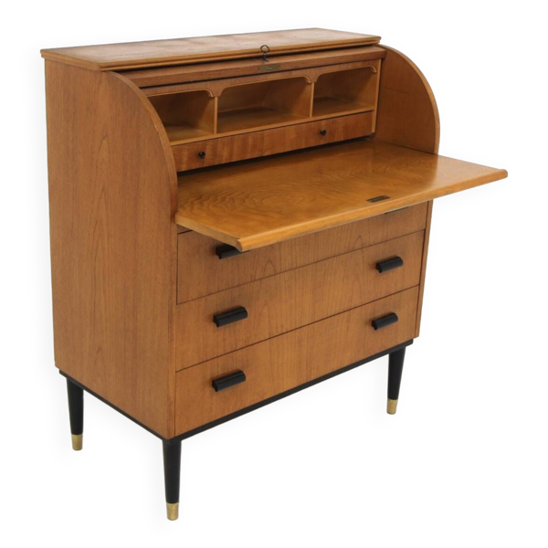 Secrétaire scandinave en teck, Suède, 1950