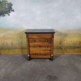 Small Empire-style chest of drawers in solid walnut