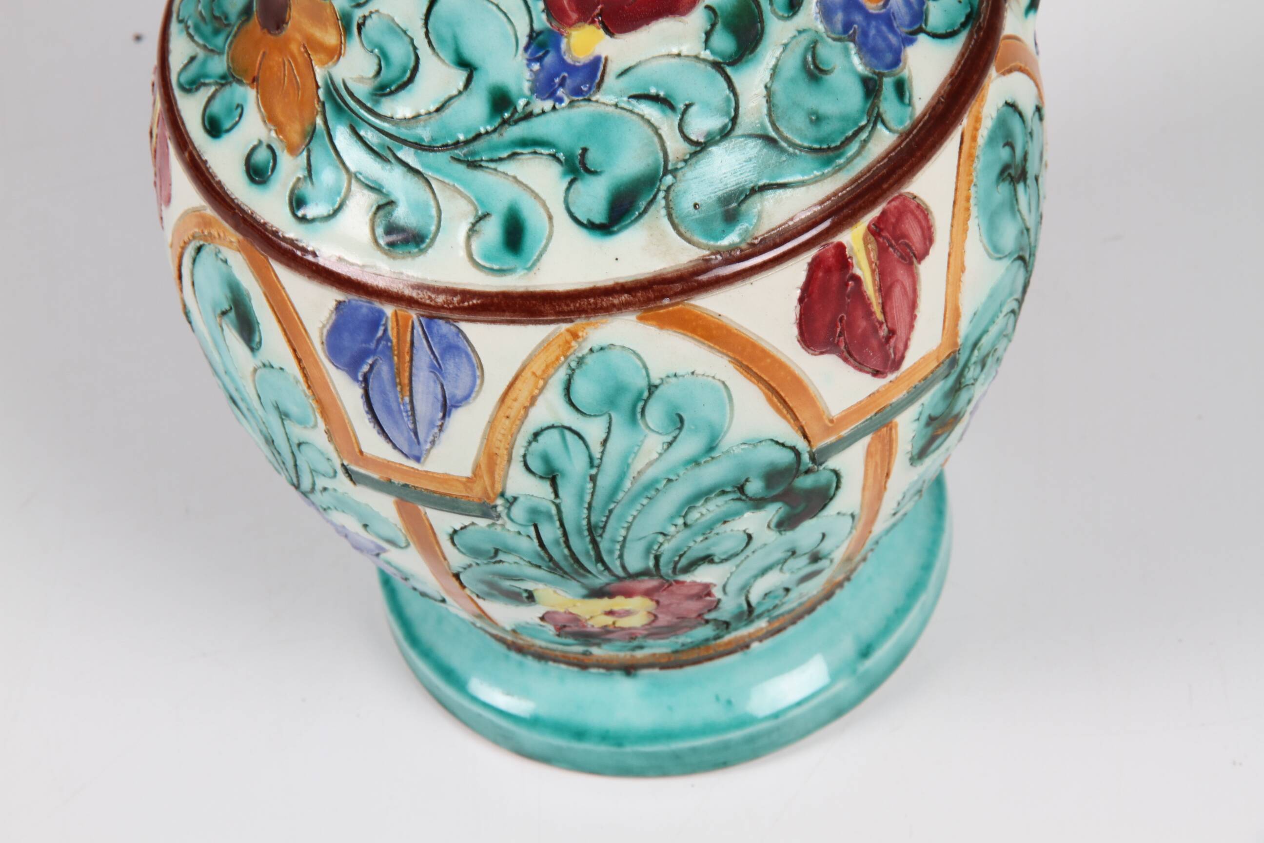 Polychrome earthenware jug