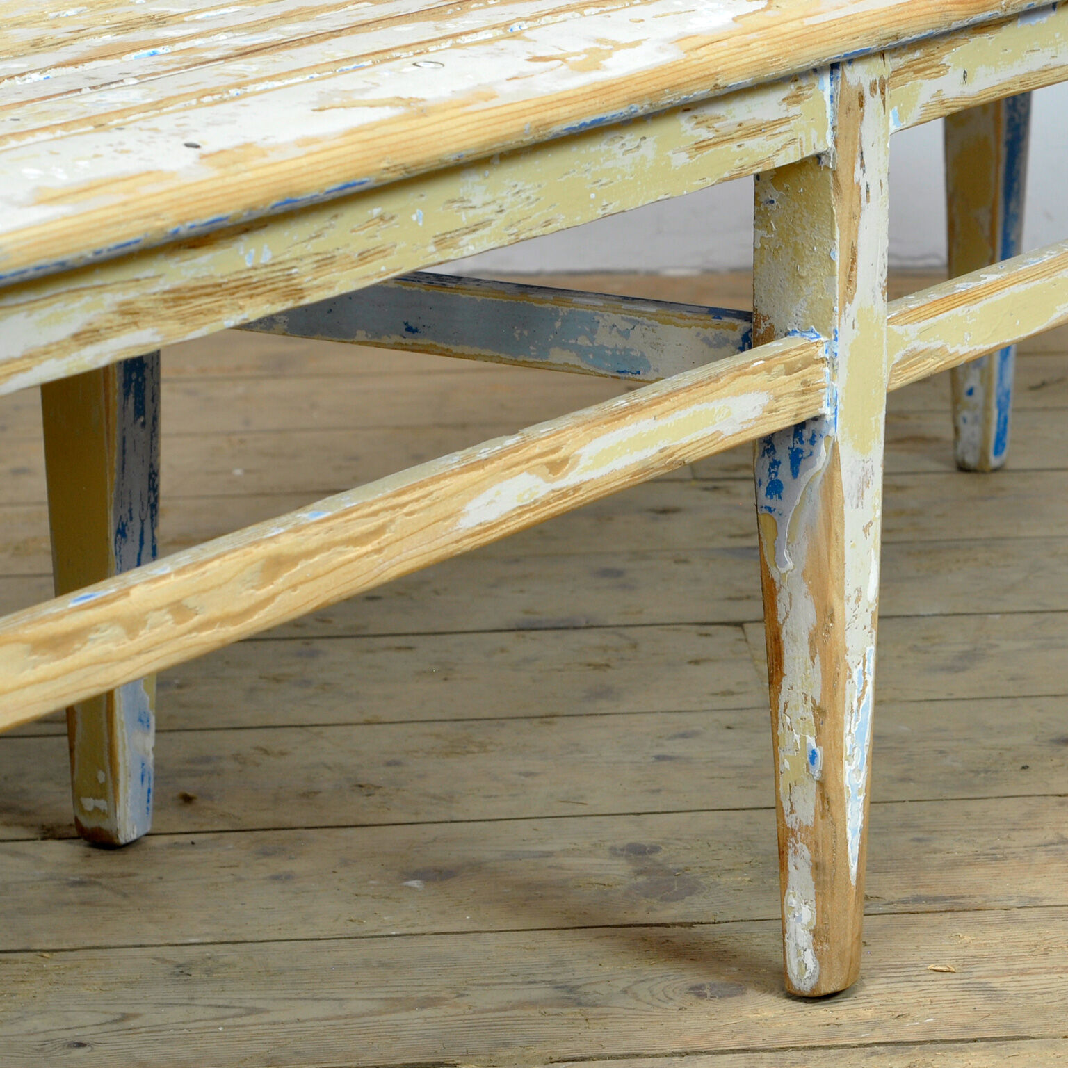 Train station waiting bench, circa 1940