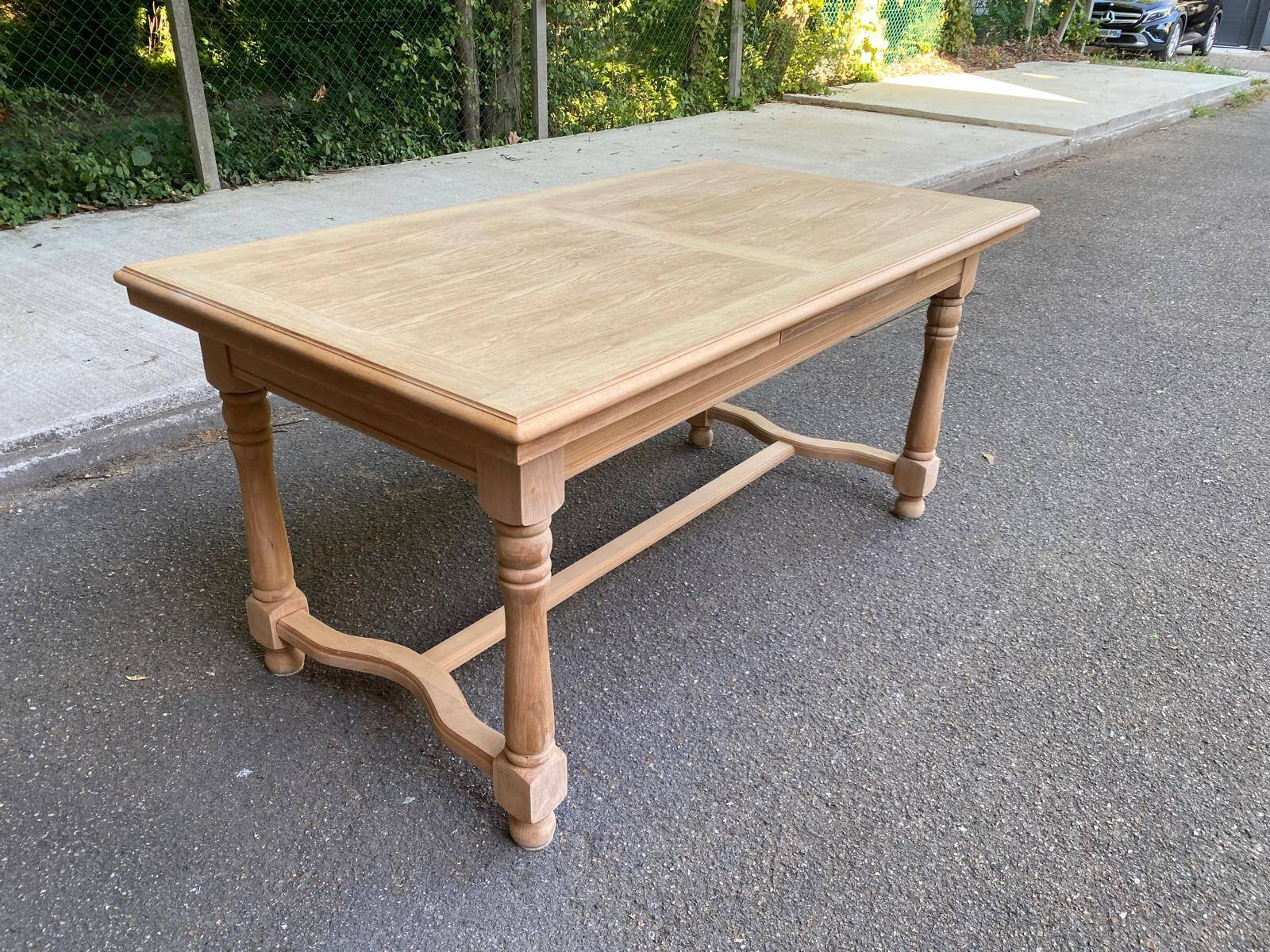 Table à manger de ferme extensible rénovée en chêne brut 270cm XXème