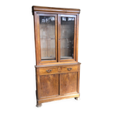 Louis Philippe two-body bookcase in walnut wood.
