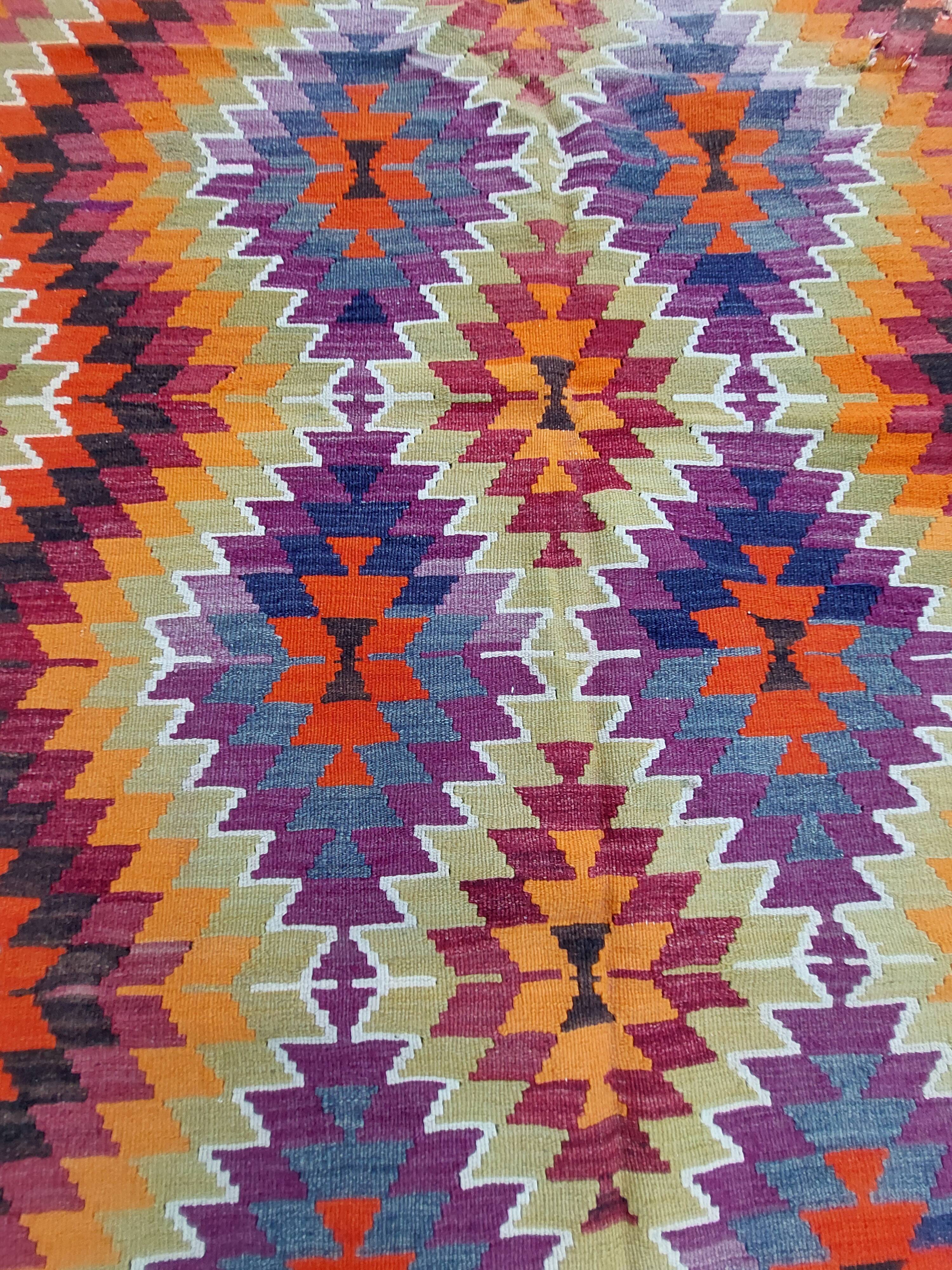 Turkish kilim rug,235x159 cm,MYK-1623