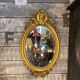 Louis xvi style mirror gilt wood with beveled glass leaf 19th c. period
