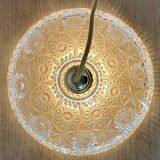 Suspension abat-jour vintage en verre moulé - collection vaisselle -