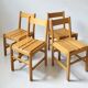 4 cheises en bois style Charlotte perriand