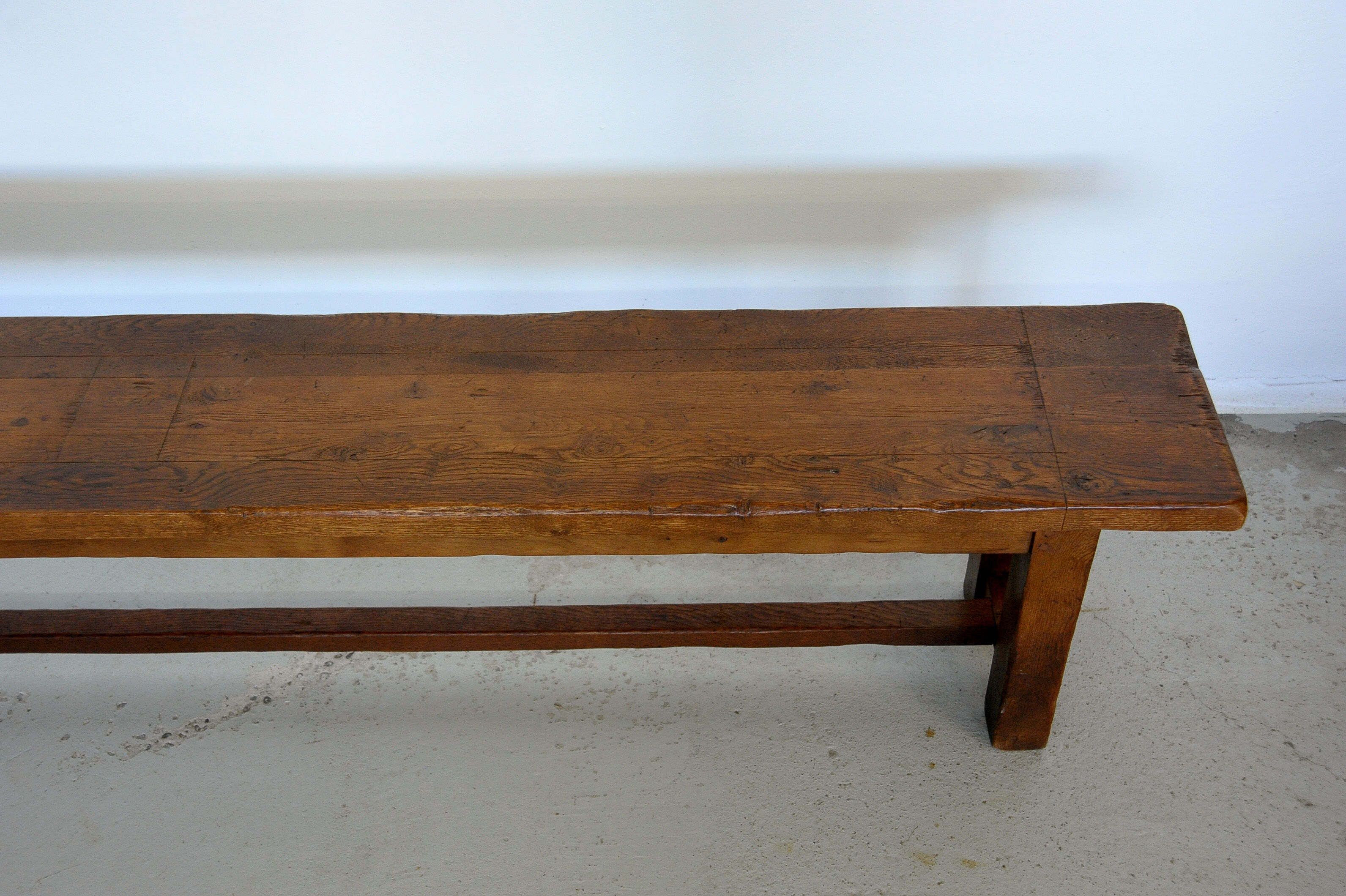 Minimalist bench made of solid chestnut wood - 50s