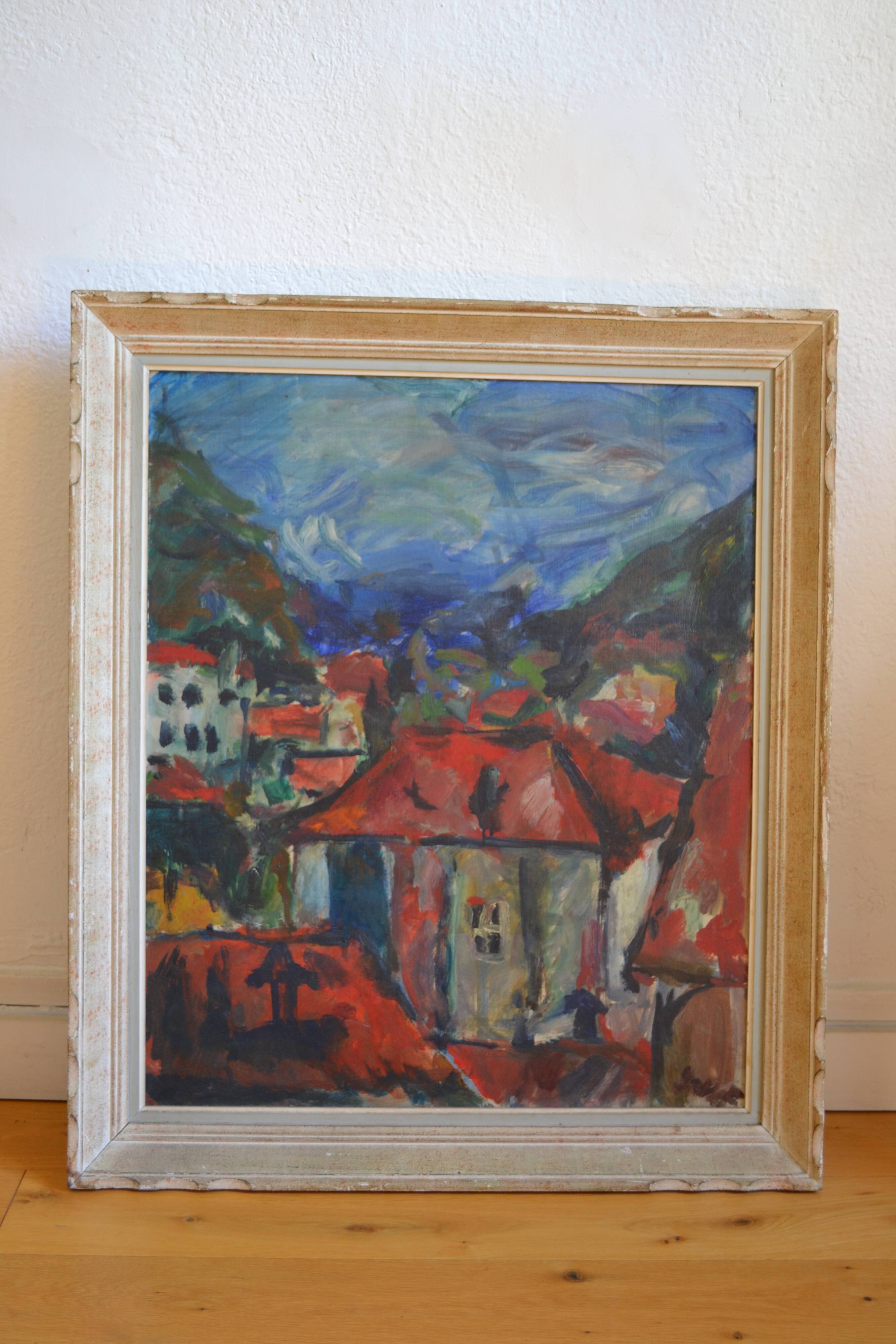 Georges Mathieu Yassef (1943-2024) landscape painting HST