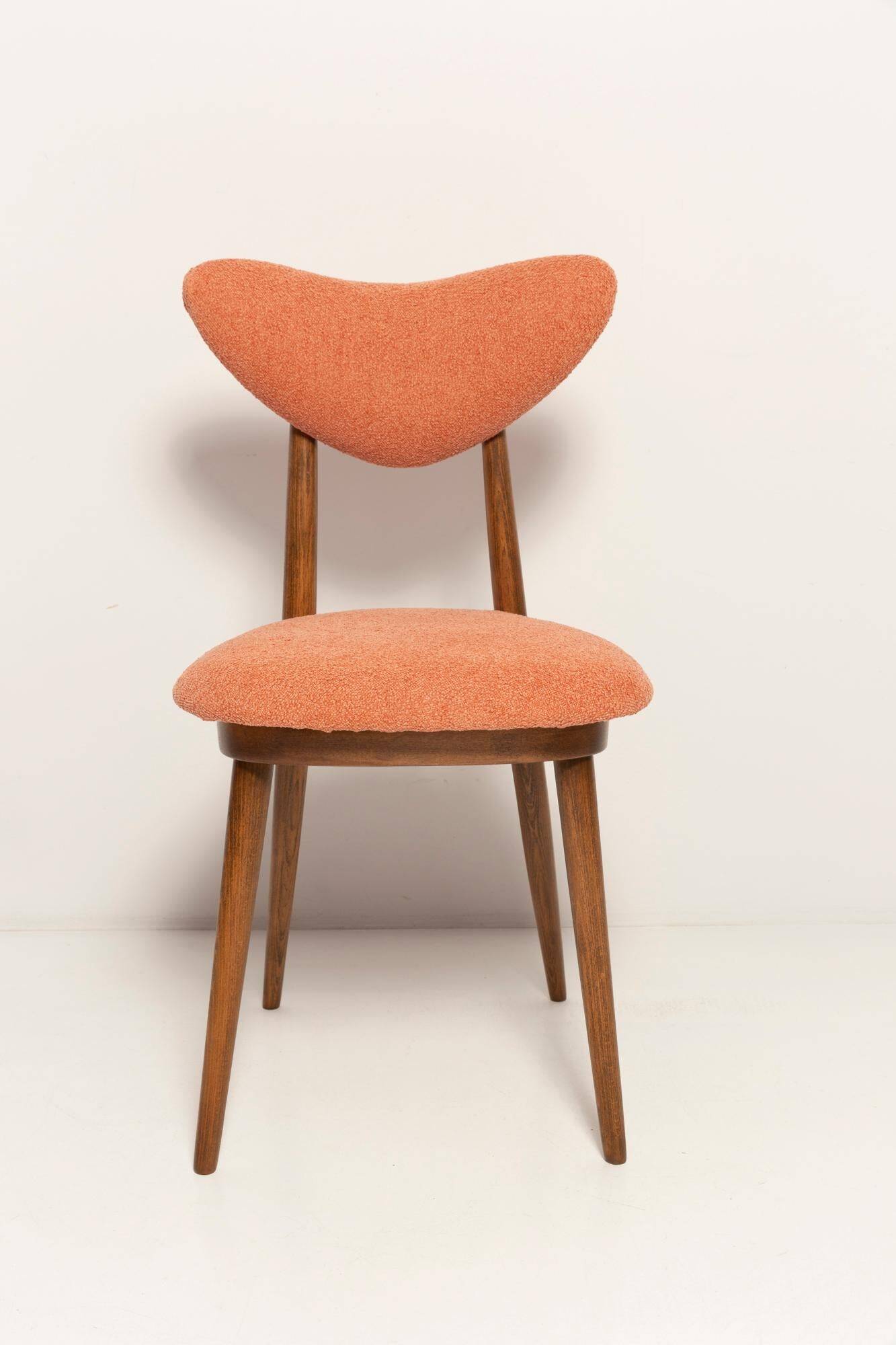 Vintage Heart Chair in Orange Velvet, Europe, 1960s