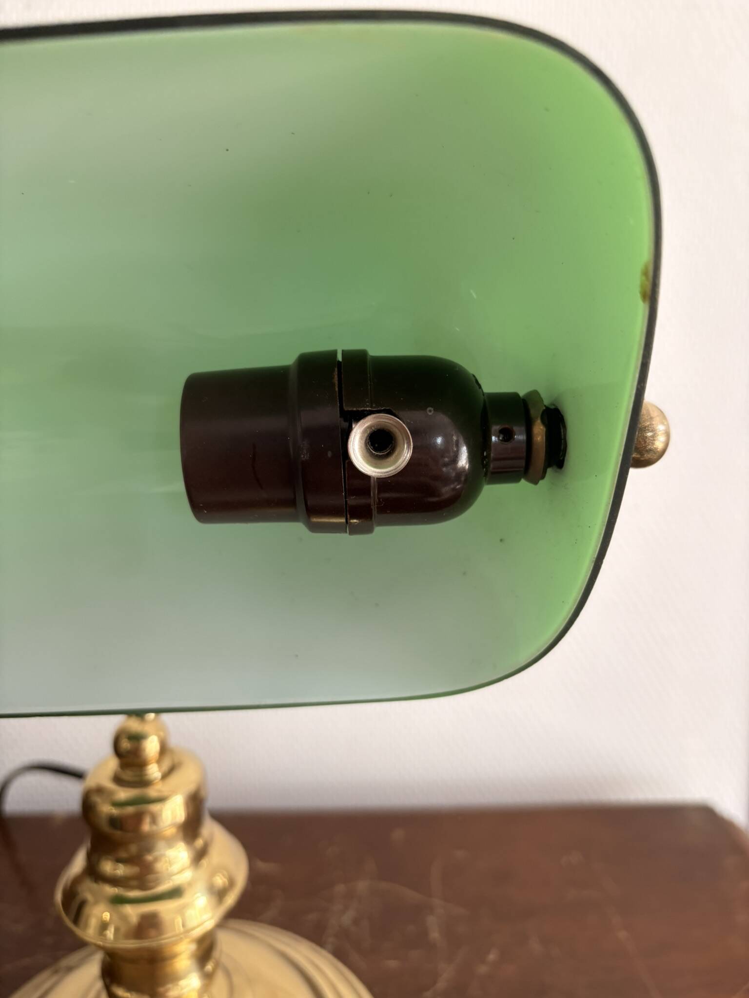 Old Notary Lamp Banker Desk Opaline Green Emeralite