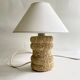 Lampe pierre annees 70 et l’abat-jour coton