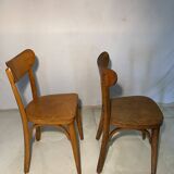 Paire de chaises vintage dépariées - Design minimaliste des années 50