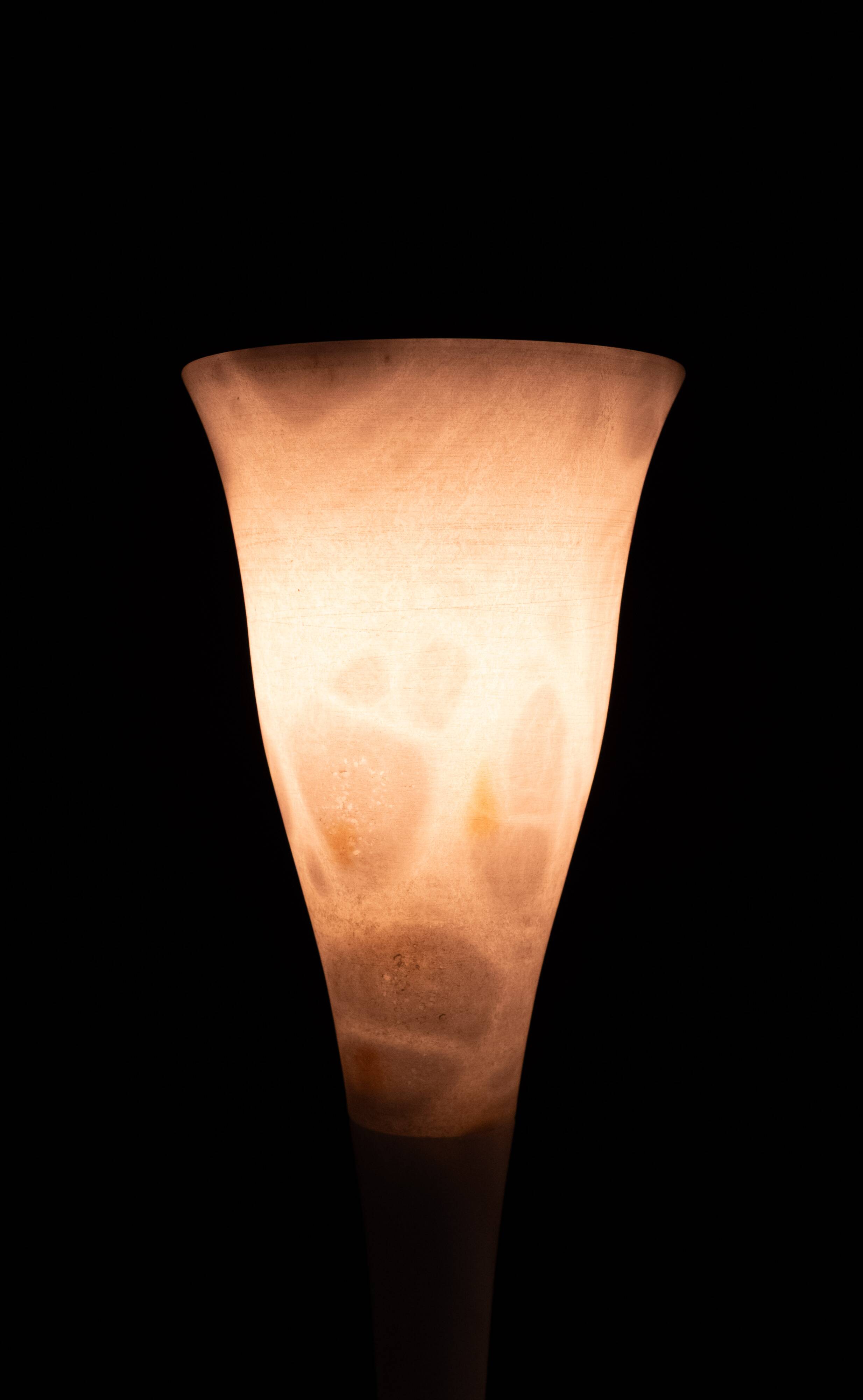 pair Alabaster Table lamps by A Pegasam Spain 1970s